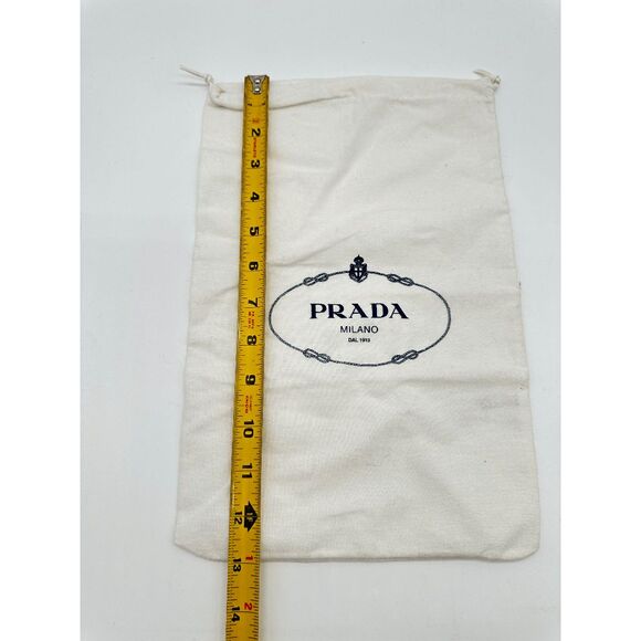 PRADA White Flannel Drawstring Dust Cover Travel Bag 13x9 - Picture 2 of 6
